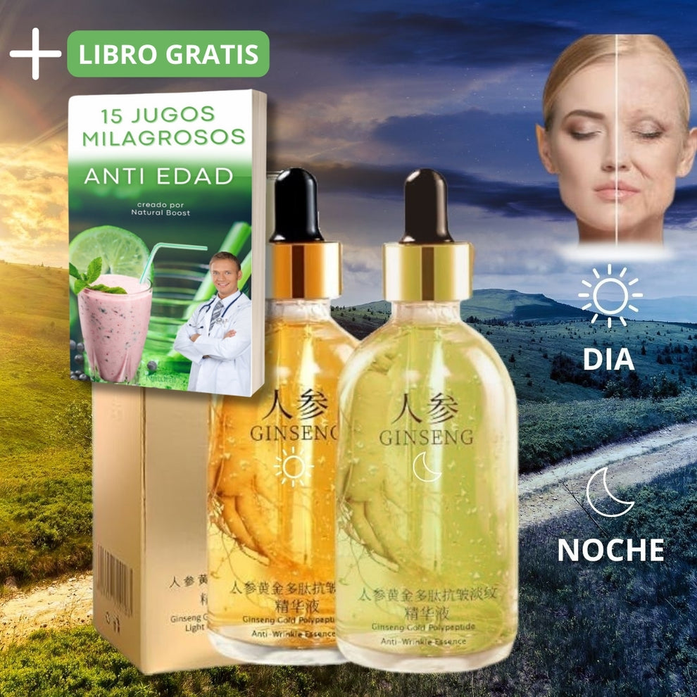 RESULTADOS VISIBLES EN SOLO 2 SEMANAS: GINSENGLY™ SERUM ANTIEDAD DÍA Y NOCHE PARA UNA PIEL JOVEN Y RADIANTE